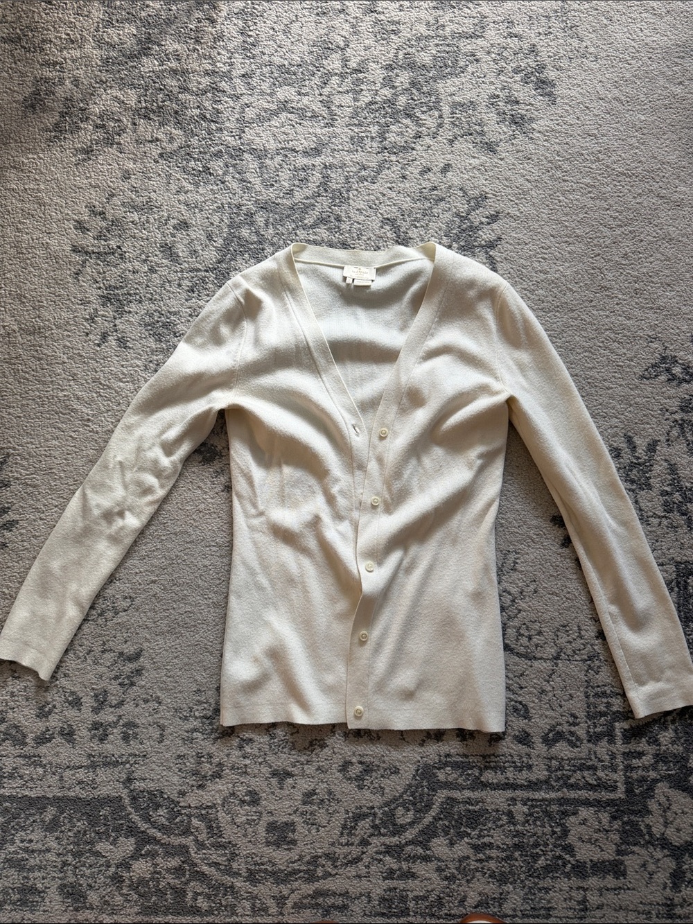 kate spade Cream V-Neck Ribbed Button Cardigan